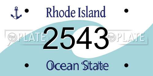 2543 Rhode Island License Plate