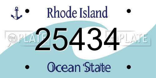 25434 Rhode Island License Plate