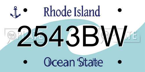 2543BW Rhode Island License Plate