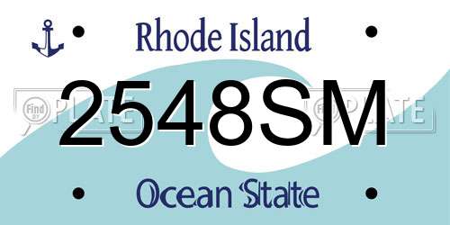 2548SM Rhode Island License Plate