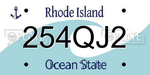 254QJ2 Rhode Island License Plate