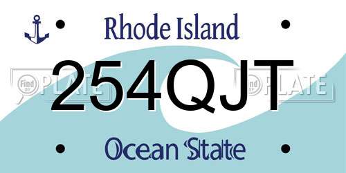 254QJT Rhode Island License Plate