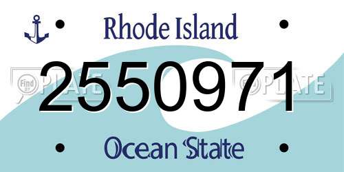2550971 Rhode Island License Plate