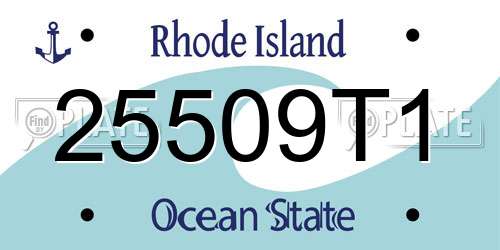 25509T1 Rhode Island License Plate