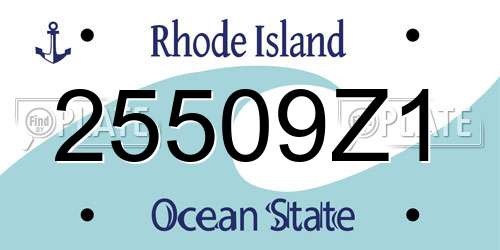 25509Z1 Rhode Island License Plate