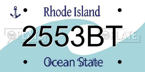 2553BT Rhode Island License Plate