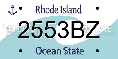2553BZ Rhode Island License Plate