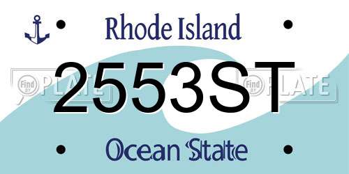 2553ST Rhode Island License Plate