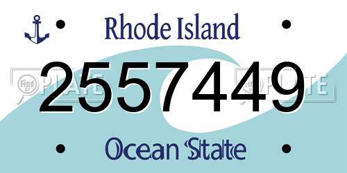 2557449 Rhode Island License Plate