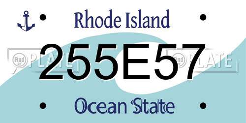 255E57 Rhode Island License Plate