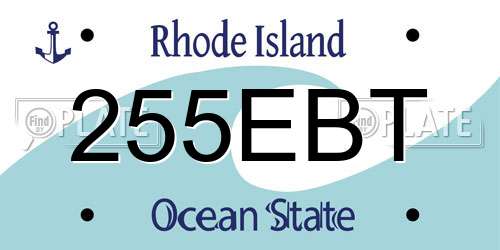 255EBT Rhode Island License Plate