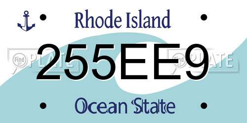 255EE9 Rhode Island License Plate