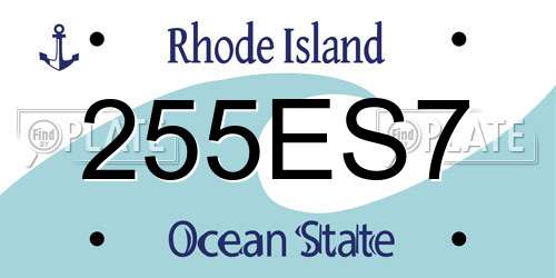 255ES7 Rhode Island License Plate
