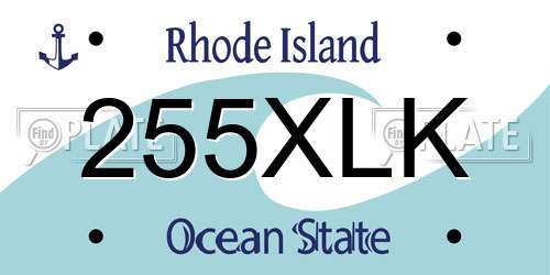 255XLK Rhode Island License Plate