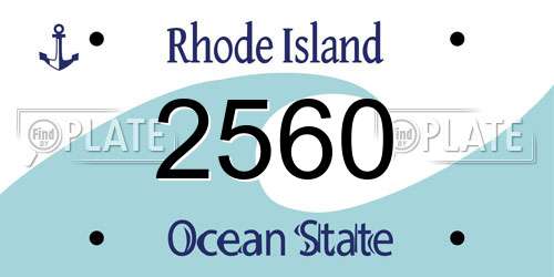 2560 Rhode Island License Plate