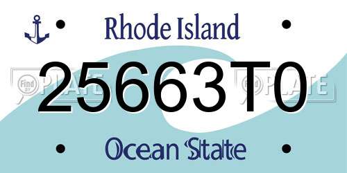25663T0 Rhode Island License Plate