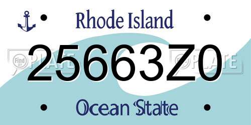 25663Z0 Rhode Island License Plate