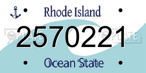 2570221 Rhode Island License Plate