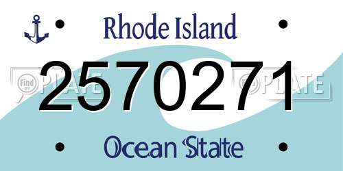 2570271 Rhode Island License Plate