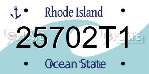 25702T1 Rhode Island License Plate