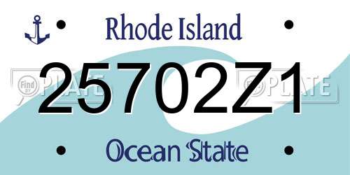 25702Z1 Rhode Island License Plate