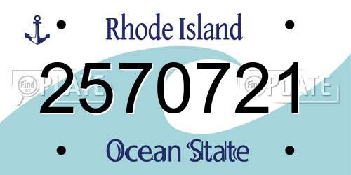 2570721 Rhode Island License Plate