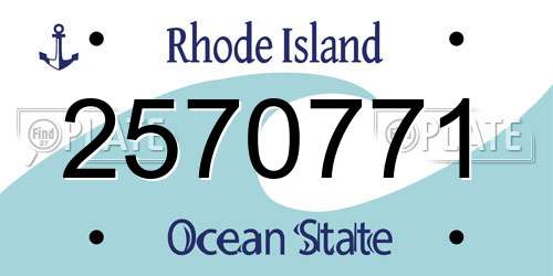 2570771 Rhode Island License Plate