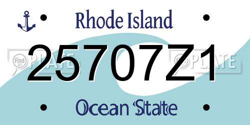 25707Z1 Rhode Island License Plate