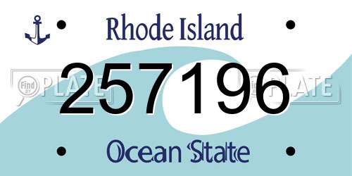 257196 Rhode Island License Plate
