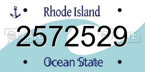 2572529 Rhode Island License Plate