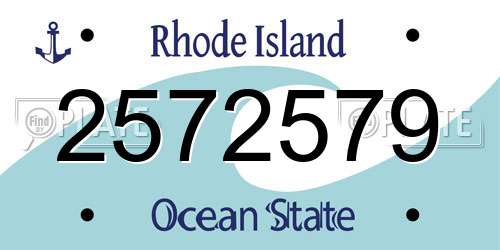 2572579 Rhode Island License Plate