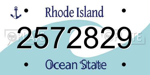 2572829 Rhode Island License Plate