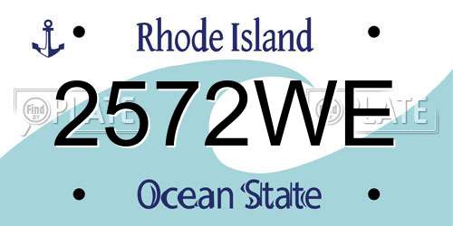 2572WE Rhode Island License Plate