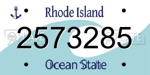 2573285 Rhode Island License Plate