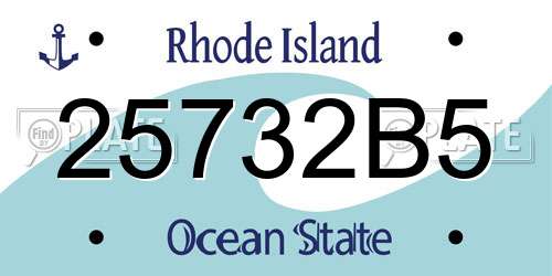 25732B5 Rhode Island License Plate