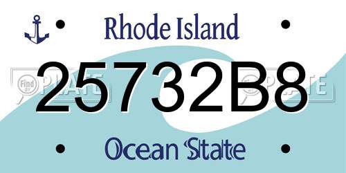 25732B8 Rhode Island License Plate