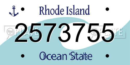 2573755 Rhode Island License Plate
