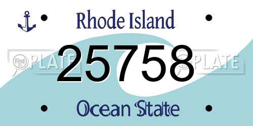 25758 Rhode Island License Plate