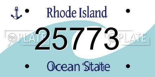 25773 Rhode Island License Plate