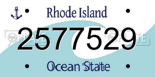 2577529 Rhode Island License Plate