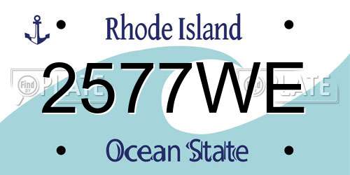 2577WE Rhode Island License Plate