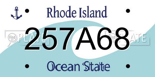 257A68 Rhode Island License Plate