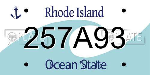257A93 Rhode Island License Plate