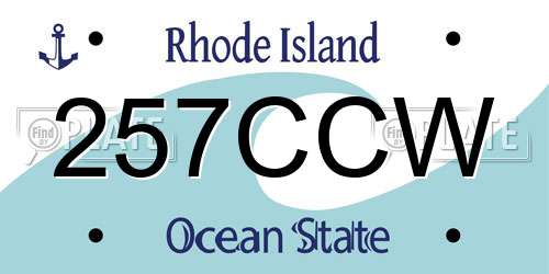 257CCW Rhode Island License Plate