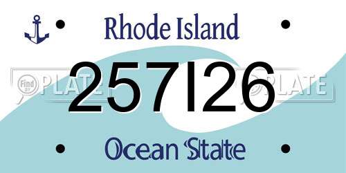 257I26 Rhode Island License Plate