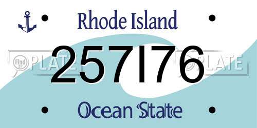 257I76 Rhode Island License Plate