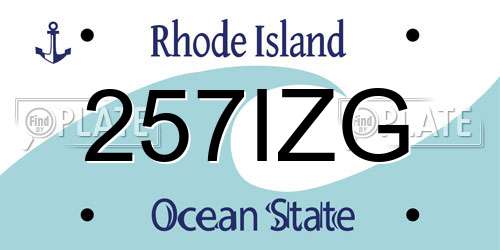 257IZG Rhode Island License Plate