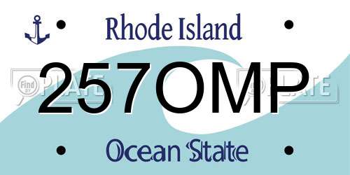 257OMP Rhode Island License Plate