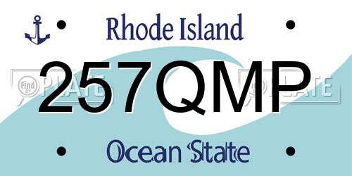 257QMP Rhode Island License Plate