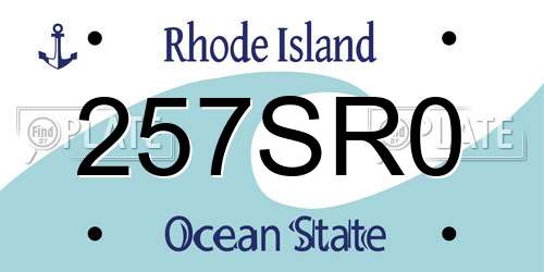 257SR0 Rhode Island License Plate